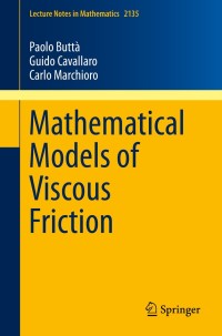 Cover image: Mathematical Models of Viscous Friction 9783319147581