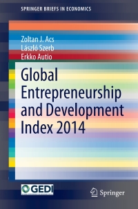 Cover image: Global Entrepreneurship and Development Index 2014 9783319149318