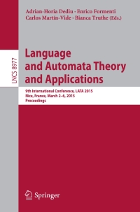 Imagen de portada: Language and Automata Theory and Applications 9783319155784