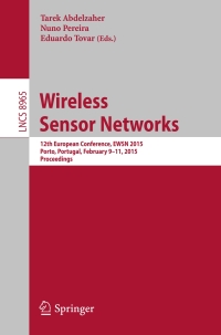 Cover image: Wireless Sensor Networks 9783319155814