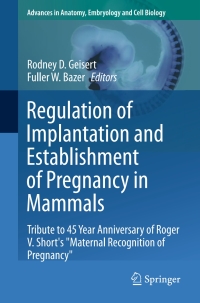 Omslagafbeelding: Regulation of Implantation and Establishment of Pregnancy in Mammals 9783319158556