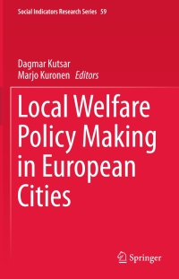 Cover image: Local Welfare Policy Making in European Cities 9783319161624