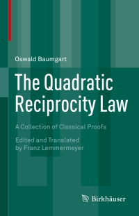 Cover image: The Quadratic Reciprocity Law 9783319162829