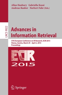 Imagen de portada: Advances in Information Retrieval 9783319163536