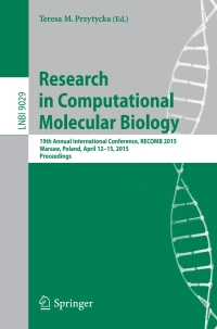 Imagen de portada: Research in Computational Molecular Biology 9783319167053