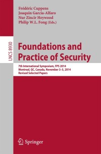 Cover image: Foundations and Practice of Security 9783319170398
