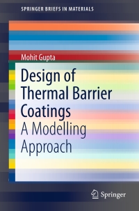 Cover image: Design of Thermal Barrier Coatings 9783319172538