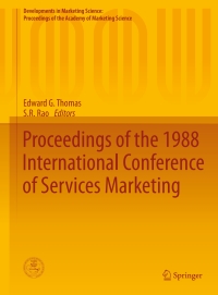 Imagen de portada: Proceedings of the 1988 International Conference of Services Marketing 9783319173160