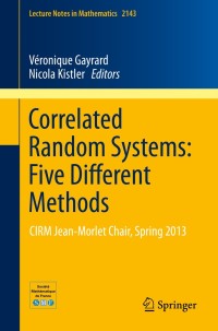 Cover image: Correlated Random Systems: Five Different Methods 9783319176734