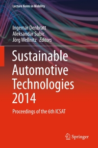 Cover image: Sustainable Automotive Technologies 2014 9783319179988