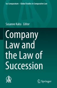 Cover image: Company Law and the Law of Succession 9783319180106