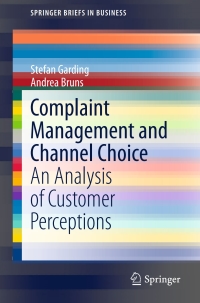 Cover image: Complaint Management and Channel Choice 9783319181783