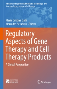 Imagen de portada: Regulatory Aspects of Gene Therapy and Cell Therapy Products 9783319186177