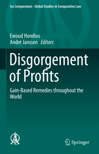 Cover image: Disgorgement of Profits 9783319187587