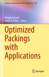 Imagen de portada: Optimized Packings with Applications 9783319188980