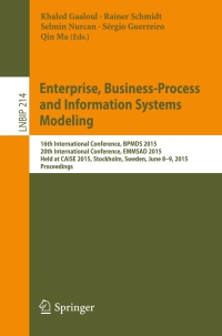 Imagen de portada: Enterprise, Business-Process and Information Systems Modeling 9783319192369