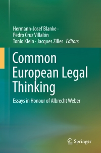Cover image: Common European Legal Thinking 9783319192994