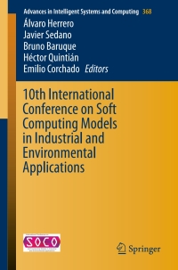 Immagine di copertina: 10th International Conference on Soft Computing Models in Industrial and Environmental Applications 9783319197180