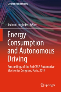 Cover image: Energy Consumption and Autonomous Driving 9783319198170