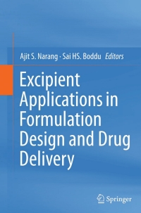 Cover image: Excipient Applications in Formulation Design and Drug Delivery 9783319202051