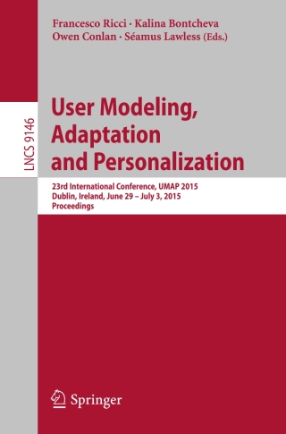 Cover image: User Modeling, Adaptation and Personalization 9783319202662