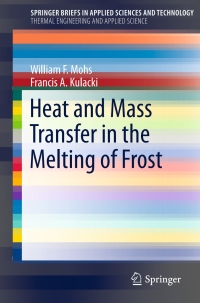 Immagine di copertina: Heat and Mass Transfer in the Melting of Frost 9783319205076