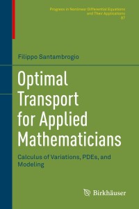 Cover image: Optimal Transport for Applied Mathematicians 9783319208275