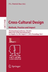 Cover image: Cross-Cultural Design Methods, Practice and Impact 9783319209067