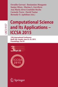 Cover image: Computational Science and Its Applications -- ICCSA 2015 9783319214696