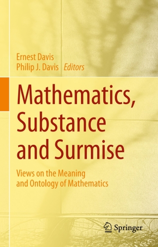 Cover image: Mathematics, Substance and Surmise 9783319214726
