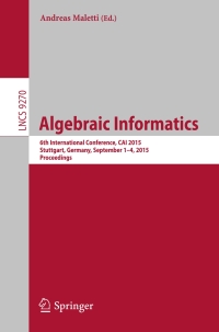 Omslagafbeelding: Algebraic Informatics 9783319230207