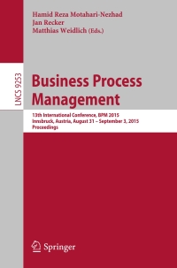 Imagen de portada: Business Process Management 9783319230627