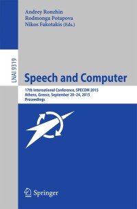 Cover image: Speech and Computer 9783319231310