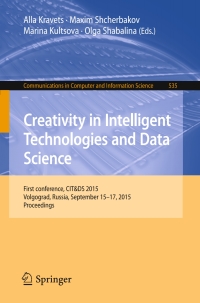Cover image: Creativity in Intelligent Technologies and Data Science 9783319237657