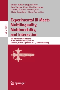 صورة الغلاف: Experimental IR Meets Multilinguality, Multimodality, and Interaction 9783319240268