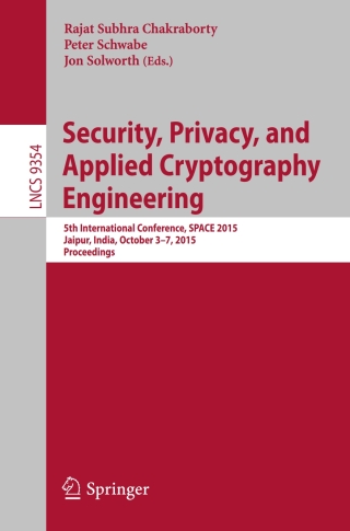 Cover image: Security, Privacy, and Applied Cryptography Engineering 9783319241258