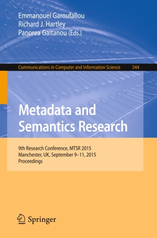Titelbild: Metadata and Semantics Research 9783319241289