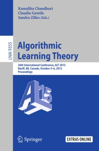 Imagen de portada: Algorithmic Learning Theory 9783319244853