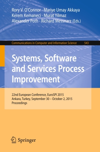 Imagen de portada: Systems, Software and Services Process Improvement 9783319246468