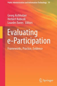 Cover image: Evaluating e-Participation 9783319254012