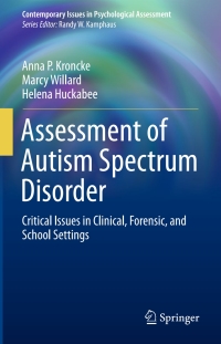 صورة الغلاف: Assessment of Autism Spectrum Disorder 9783319255026