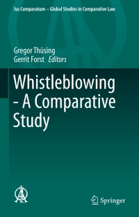 Cover image: Whistleblowing - A Comparative Study 9783319255750