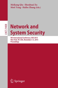 Cover image: Network and System Security 9783319256443