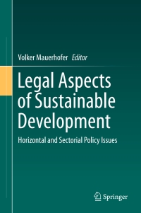 Imagen de portada: Legal Aspects of Sustainable Development 9783319260198