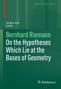 Imagen de portada: On the Hypotheses Which Lie at the Bases of Geometry 9783319260402