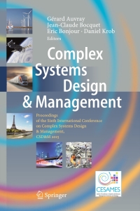 Cover image: Complex Systems Design & Management 9783319261072