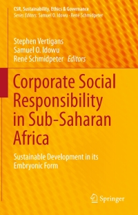 Cover image: Corporate Social Responsibility in Sub-Saharan Africa 9783319266671