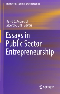 Cover image: Essays in Public Sector Entrepreneurship 9783319266763