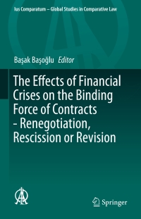 Imagen de portada: The Effects of Financial Crises on the Binding Force of Contracts - Renegotiation, Rescission or Revision 9783319272542