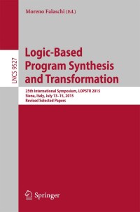 Imagen de portada: Logic-Based Program Synthesis and Transformation 9783319274355